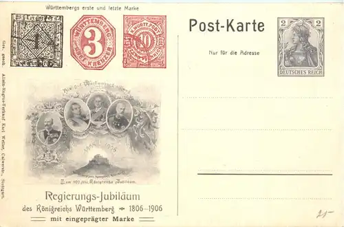 Württembergs erste und letzte Briefmarke - Ganzsache -77528