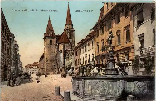 Ansbach - Oberer Markt mit St. Johanniskirche -92506