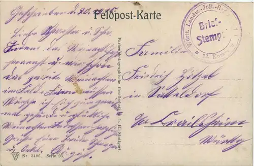 1. Weltkrieg - Feldpost -92644