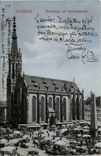 Würzburg - Marktplatz mit Marienkapelle -92912