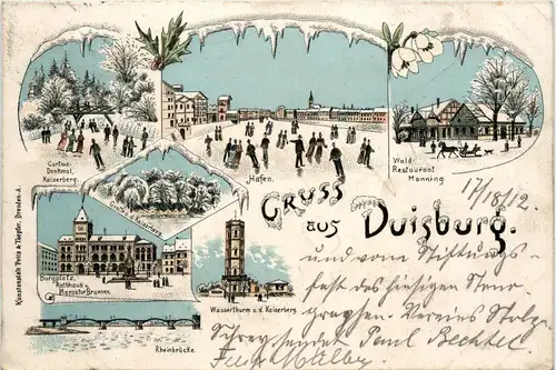 Gruss aus Duisburg im Winter - Litho -92088