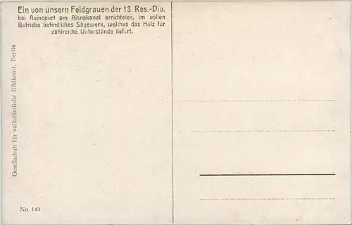 Von Feldgrauen der 13. Res.-Div. bei Avincourt am Aisnekanal -93832