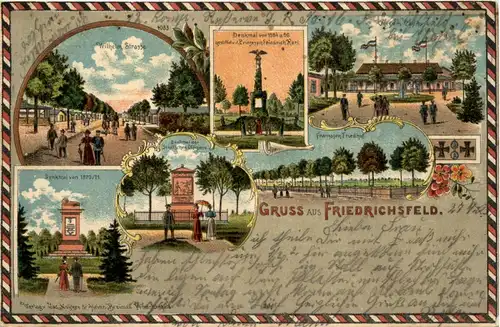 Gruss aus Friedrichsfeld bei Wesel - Litho -92148