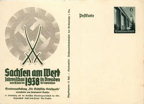 Dresden - Sachsen am Werk - Jahresschau 1938 - Ganzsache -93192