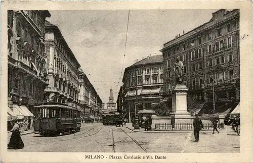 Milano - Piazza Cordusio e Via Dante Tramway -93384