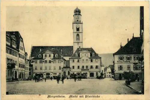 Mergentheim - Markt mit Pfarrkirche -92540