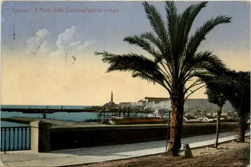 Genova - Il Porto dalla Circonvallazione a more -93334