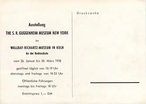 Künstlerkarte - Guggenheim Museum - Museum Köln -78404