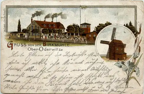 Gruss von der Birkmühle Ober-Oderwitz - Litho -91570