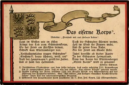 Das Eiserne Korps - Prägekarte - In Regiment Mergentheim -92738