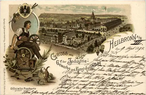 Heilbronn - Gruss von der Industrie und Kunstausstellung 1897 - Ganzsache -91650