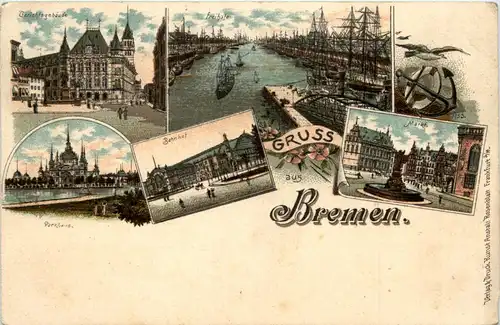 Gruss aus Bremen - Litho -94552