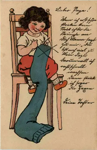 Kind beim stricken -78924