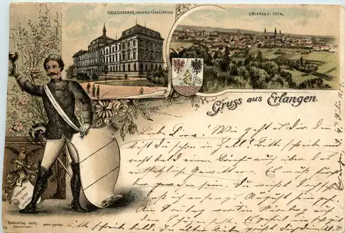 Gruss aus Erlangen - Litho - Studentika -92064