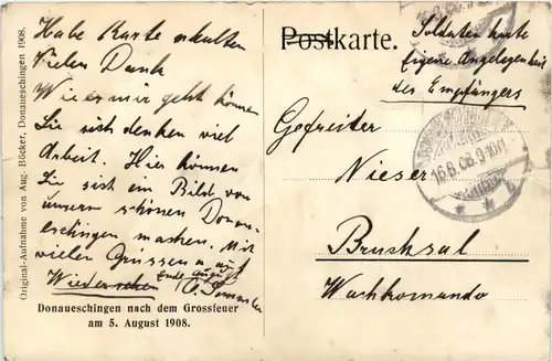 Donaueschingen nach dem Grossfeuer am 5. August 1908 -93620