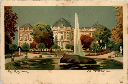 Würzburg - Kgl. Residenz - Litho -93660