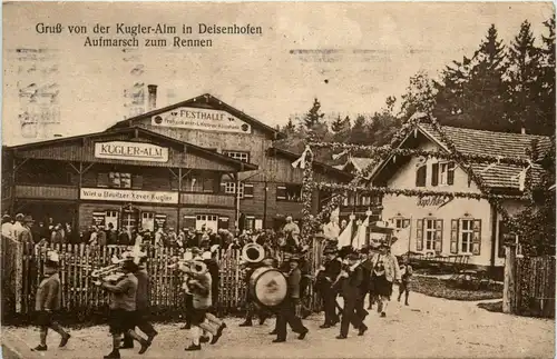 Gruss von der Kugler Alm in Deisenhofen - Aufmarsch zum Rennen - Oberhaching -94586