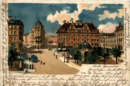 München - Karlsplatz - Litho -95602