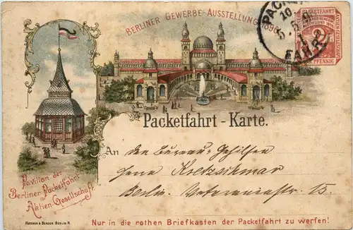 Berlin - Gewerbe Ausstellung 1896 - Paketfahrt-Karte -95924