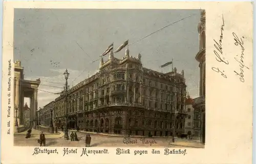 Stuttgart - Hotel Marquardt - Blick gegen den Bahnhof -94504