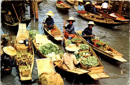 Thailand - Floating Market at Damnonsaduok - Rajburi -93148