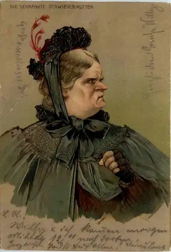 Die gekrängte Schwiegermutter - Prägekarte -96240