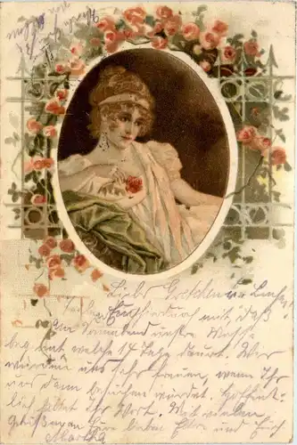 Frau mit Rosen -95560