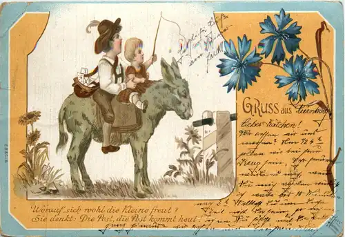 Kinder auf Esel -96340