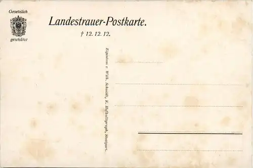 Prinzregent Luitpold - Landestrauer Postkarte 12.12.12 -95600