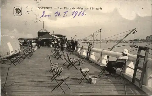 Ostende - Les Filets de peche sur l Estacade -96440