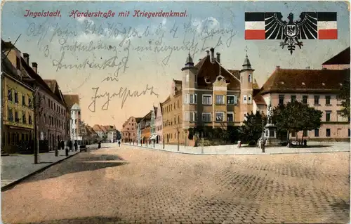 Ingolstadt - Harderstrasse mit Kriegerdenkmal -95486