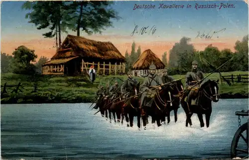 Deutsche Kavallerie in Russisch Polen - Feldpost inf Division Dresden -96480