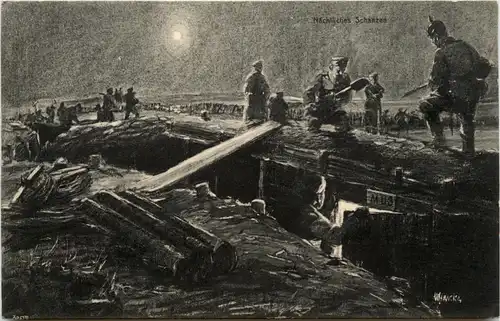 Nächtliches Schanzen - Feldpost -95798