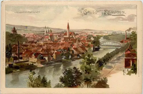 Gruss aus Kempten - Litho -96910