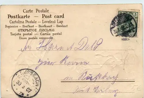 Ostern - Hühner Ziege - Prägekarte -95404