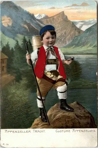 Appenzeller Tracht - Prägekarte -93840