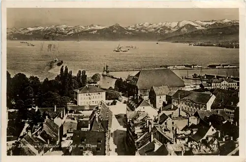 Konstanz, v. Münster aus und die Alpen -367838