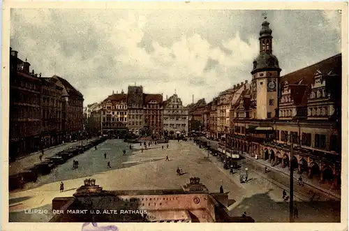 Leipzig, Der Markt u. d. Alte Rathaus -367908