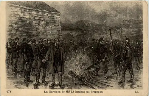 Le Garnison de Metz brulant ses drapeaux -93980