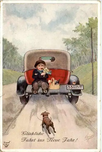 Neujahr - Auto Hund -96242