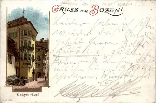 Gruss aus Bozen - Batzenhäusl - Litho 1897 -94260