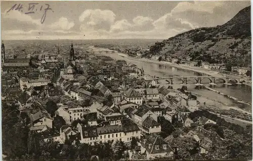 Heidelberg, von der Terrasse Blick in die Rheinebene -368372