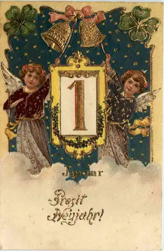 Neujahr - Engel - Prägekarte -96778