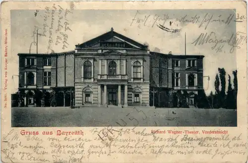 Bayreuth, Grüsse, Richard Wagner-Theater, Vorderansicht -368552