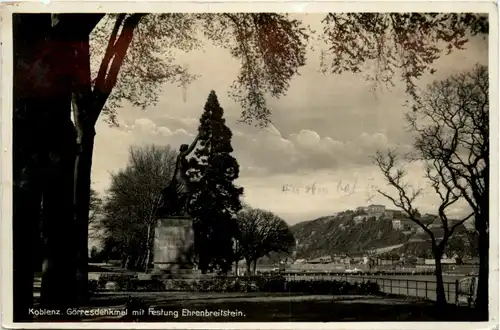 Koblenz, Görresdenkmal mit Festung Ehrenbreitstein -367982