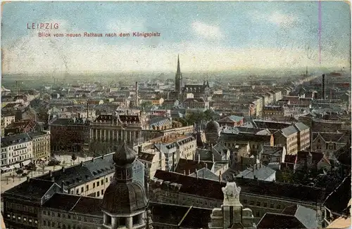 Leipzig, Blick vom neuen Rathaus nach dem Königsplatz -367906