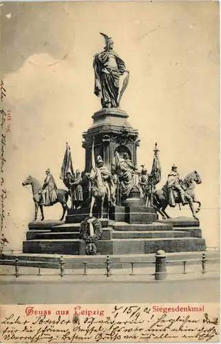 Leipzig, Grüsse - Siegesdenkmal -367890