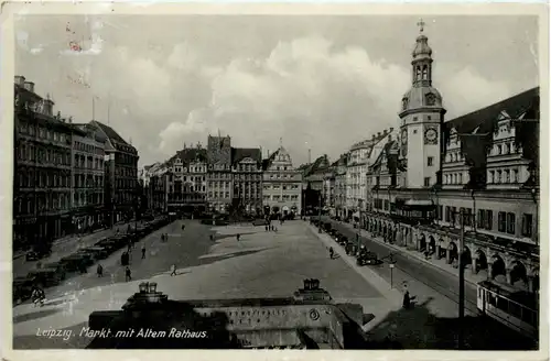 Leipzig, Markt mit altem Rathaus -369132