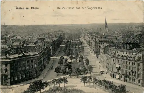 Mainz, Kaiserstrasse aus der Vogelschau -368878