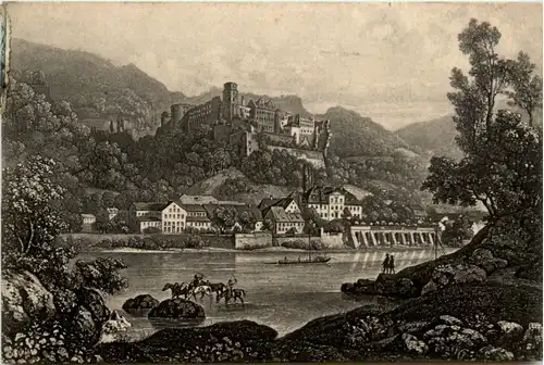 Heidelberg, das Schloss von der Hirschgasse gesehen -369152